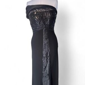 Sue Wong Nocturne Black Sequin Evening Gown – Size 8